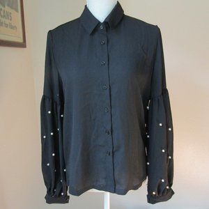 Free Generation Los Angeles Embellish Pearl Blouse